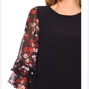 CeCe by Cynthia Steffe Floral Sleeve Blouse – Size L
